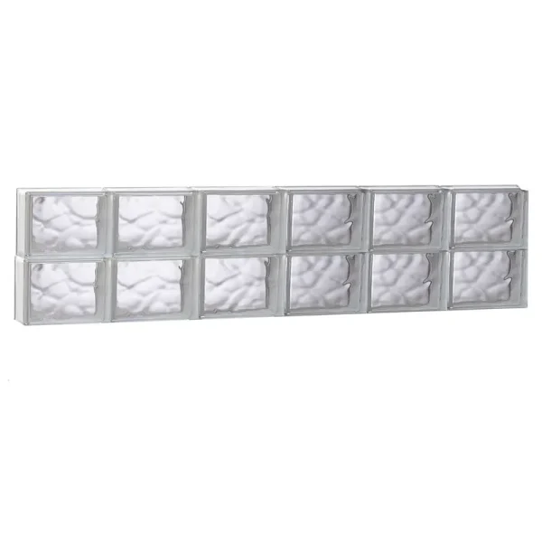 REDI2SET Wavy Glass 46.5-in x 11.5-in Frameless Replacement Glass Block Window in Clear | S4812DC