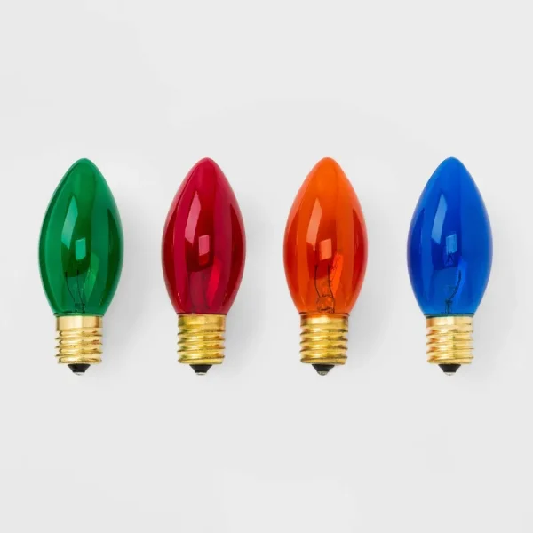 4ct Transparent Replacement Christmas Light Bulbs Multicolor - Wondershop