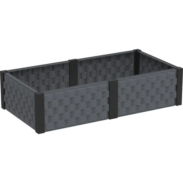 Duramax Garden Bed Rectangle Gray with Black