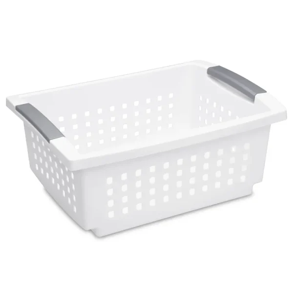 Sterilite Medium Stacking Basket White