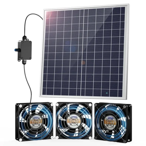 Ankway Chicken Coop Solar Fans 20W Powered 2500 RPM for Greenhouse Cooling Shed IP65 Waterproof RV Ventilation Fan Dog House at MechanicSurplus.com