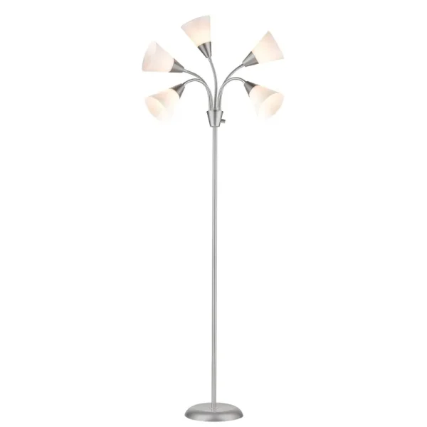 5 Head Floor Lamp (Includes Energy Efficient Light Bulb) White/Silver - Room Essentials