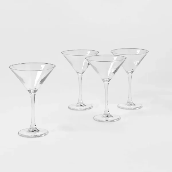 7.6oz 4pk Glass Modern Martini Glasses - Threshold