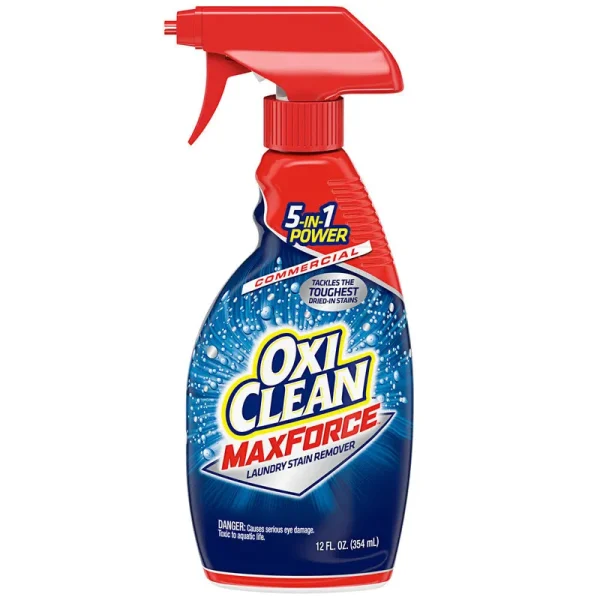 OxiClean Max Force Stain Remover, 12oz Spray Bottle, 12/Carton