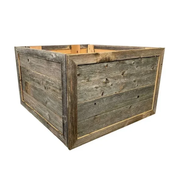 BarnwoodUSA Rustic Farmhouse 17.5 in. W x 11.5 in. H, 24 in. Dia, Weathered Gray Decorative Christmas Tree Box Collar