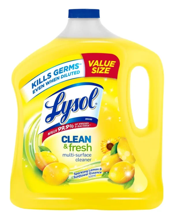 Lysol Multi-Surface Cleaner, Clean & Fresh, Sparkling Lemon & Sunflower Essence Scent, Value Size - 90 fl oz