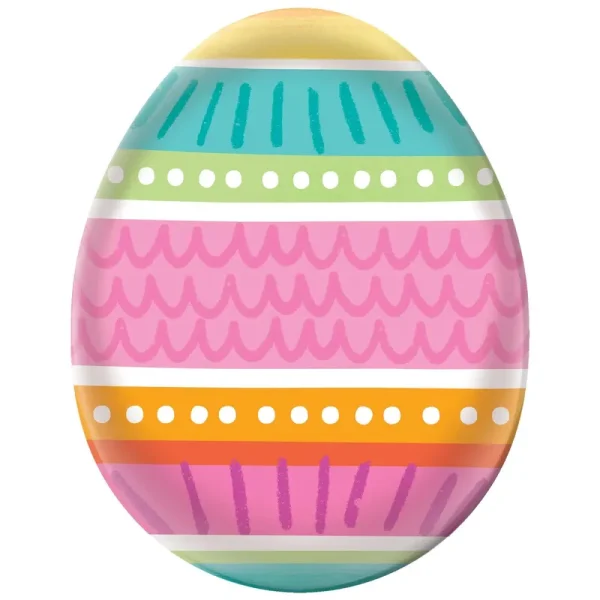 Egg-Shaped Easter Melamine Serving Platter, 12.75in x 16.25in