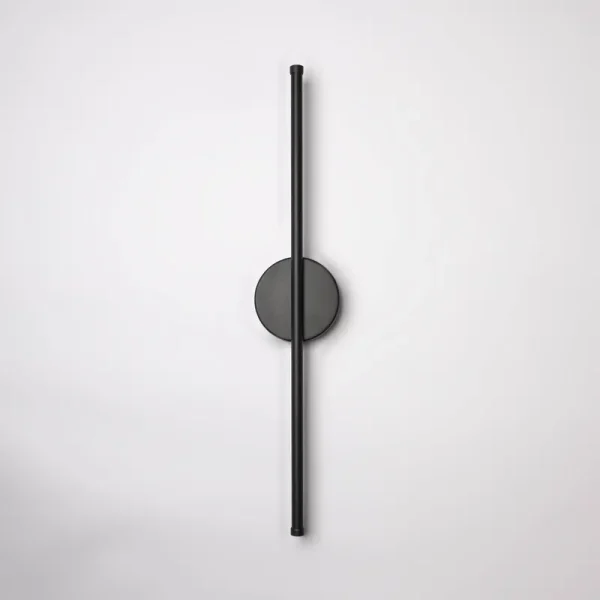 Modern Minimalist Round Wall Sconce - 35.5 Inches - Warm 3000K / Hardwired / Black