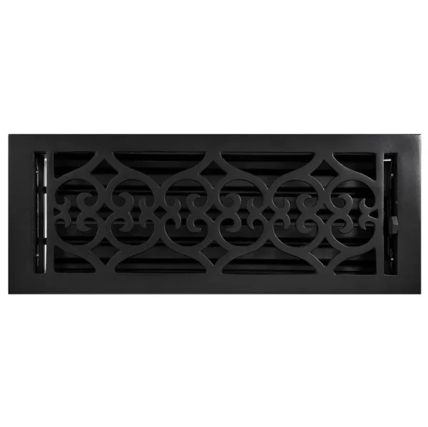 Signature Hardware 919326-4x12 Old Victorian Cast Iron Floor Register - Black