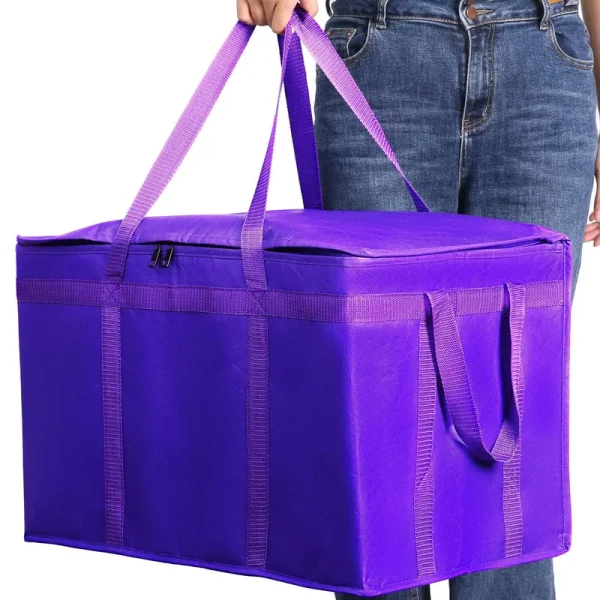musbus 2 Pack Purple Extra Large XXXL Insulated Food Delivery Bag Cooler Bags Keep Food Warm Catering Therma for Doordash Catering Cooler Bags Keep
