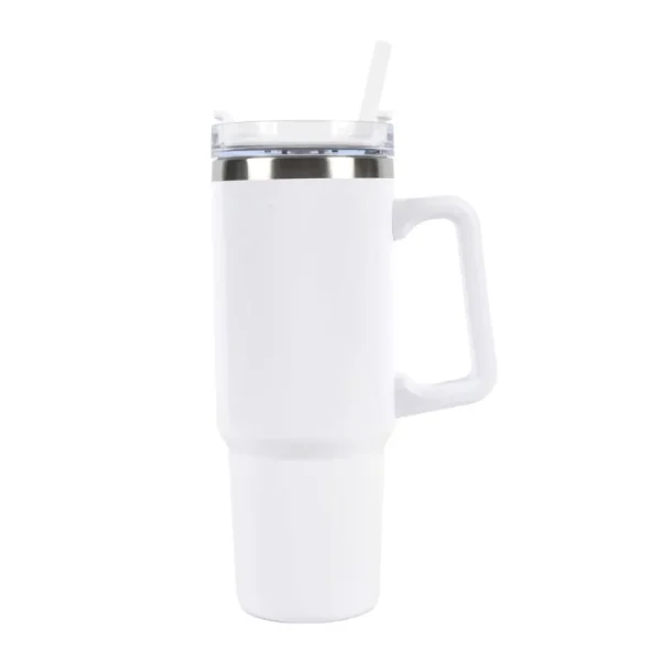 New View Gifts & Accessories Stainless Steel 30-oz. Tumbler with Straw - White