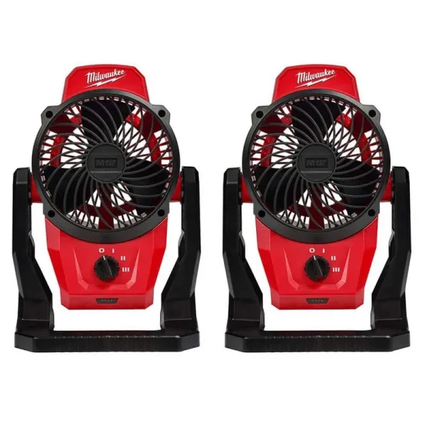 M12 12-Volt Lithium-Ion Cordless Jobsite Fan (2-Pack Tool-Only)