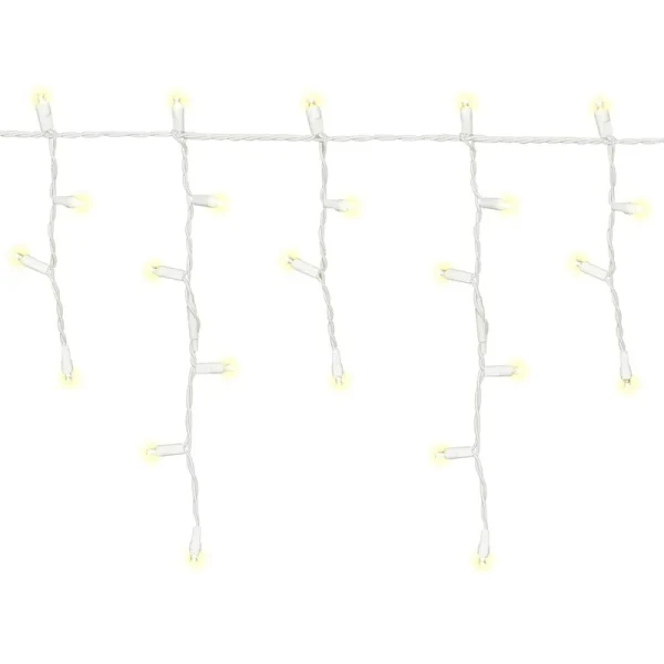 200-Count Warm White LED High-Density Icicle Christmas Lights with Whi