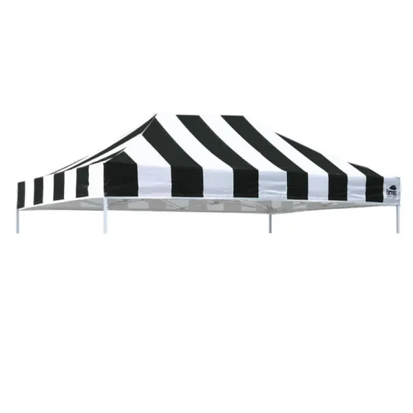 EUR Max USA Pop Up 10 ft. x 15 ft. Replacement Canopy Tent Top Cover, Instant EZ Canopy Top Cover ONLY(Stripe Black