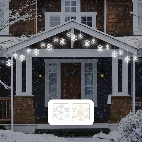 Member's Mark 8 Function LED Indoor/Outdoor Snowflake Lights 16 ct (Cool White)