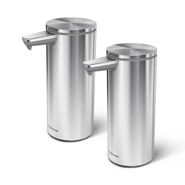 simplehuman Rechargeable Sensor Soap Dispenser, 2 Pack