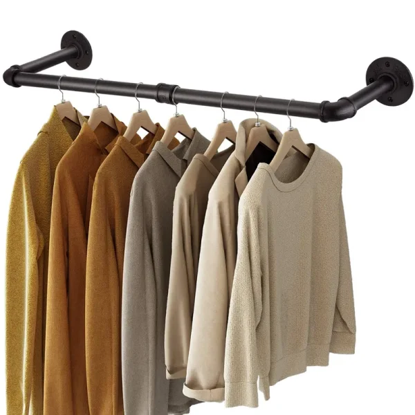 Greenstell Clothes Rack,362 inch Industrial Pipe Wall Mounted Garment Rack,Space-Saving Hanging Clothes Rack,Heavy Duty Detachab