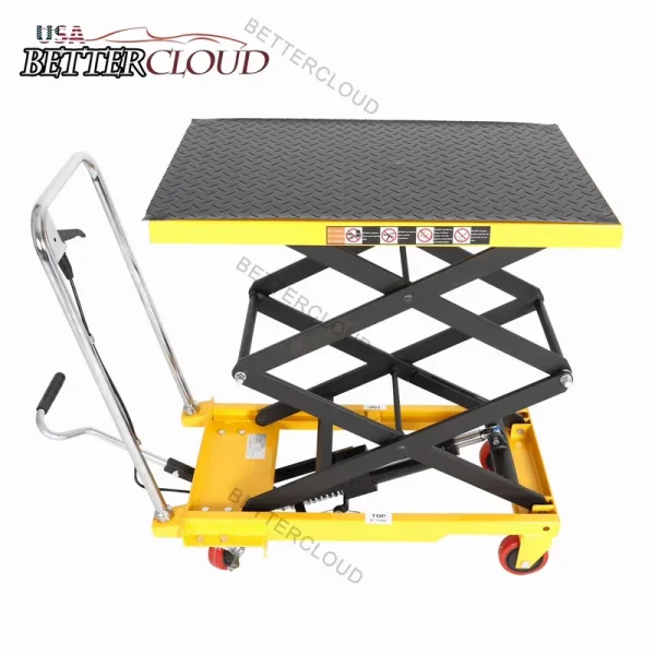 330 lb Hydraulic Lift Table Cart Manual Double Scissor Lift Table 50"