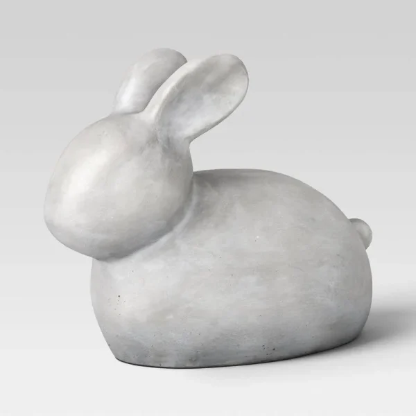 Medium Cement Garden Rabbit Outdoor Figurine Gray - Threshold