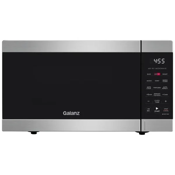 Galanz 0.9 cu ft Air Fry Countertop Microwave, 900 Watts, Stainless Steel, New