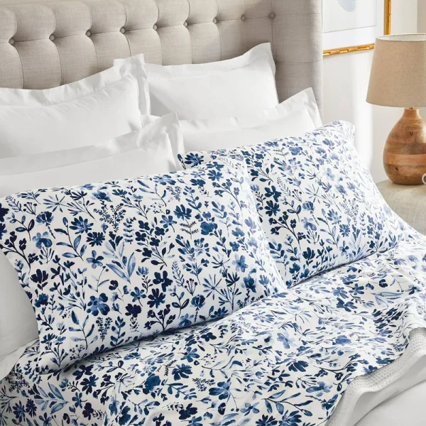 Boll & Branch Signature Botanical 4-Piece Organic Cotton Sheet Set - Navy