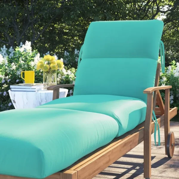 Indoor/Outdoor Sunbrella Chaise Cushion Latitude Run Fabric: Aruba