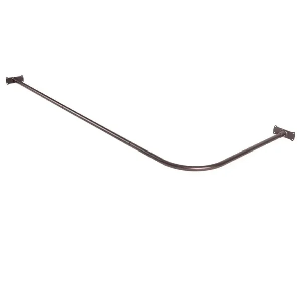 Utopia Alley Rustproof L Shaped Corner Shower Curtain Rod, Bronze, 66"