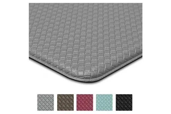 DEXI Kitchen Rug Anti Fatigue,Non Skid Cushioned Comfort Standing Kitchen Mat Waterproof and Oil Proof Floor Runner Mat, Easy to Clean, 79"x17", Grey
