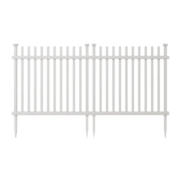 41in H x 44in W (2 Panels) No Dig Zippity Burbank Fence Panel Kit, No Dig Fence Panels, White Vinyl Fences for Yard, Temporary Fence for Backyard, White Picket Fence Garden Border, DIY Fence ZP19057
