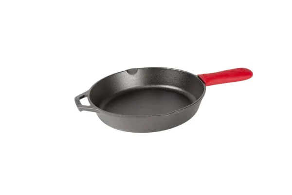 Lodge 10.25 inch Cast Iron Skillet. Pre-Seasoned 10.25-Inch Cast Iron Skillet with Red Silicone Hot Handle Holder. 10.25"