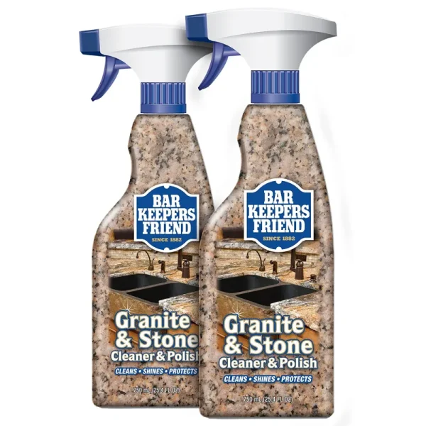 Bar Keepers Friend Granite & Stone Cleaner & Polish (25.4 oz) Granite Cleaner for Use On Natural, Manufactured & Polished Stone, Quartz, Silestone, S