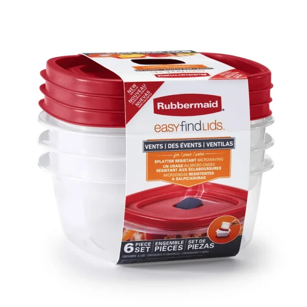 Rubbermaid EasyFindLids Containers + Lids, Value Pack - 6 pieces