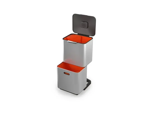 Joseph Joseph Totem Max 60L Stainless-Steel Waste & Recycling Bin