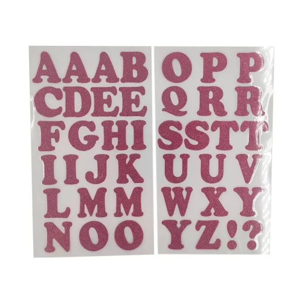Iron-On Glitter Cooper Letters 1.5" in Pink by Transfermations