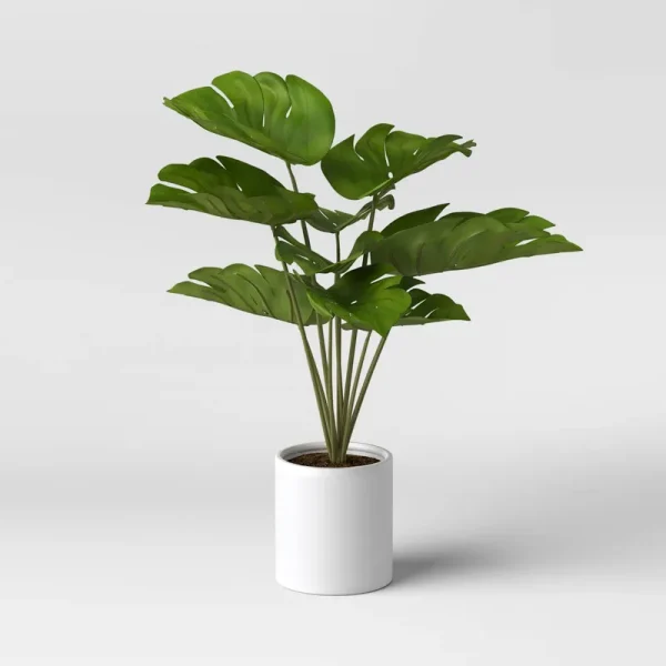 New - 21" x 23" Artificial Monstera Arrangement in Ceramic Pot - Project 62