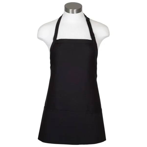 Apron- Black 3 Pocket Bib Apron