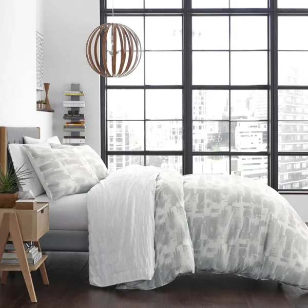 City Scene Aria Comforter Set, Grey, King
