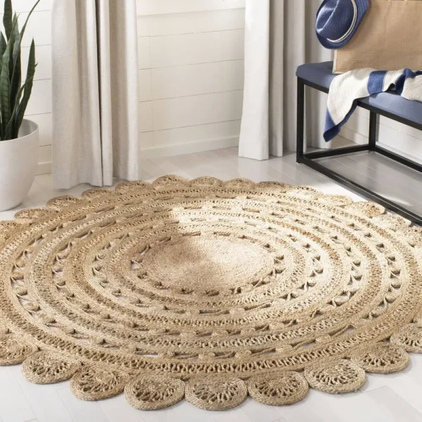 Ophelia & Co. Salerna Handwoven Area Rug - 4' Round, Natural