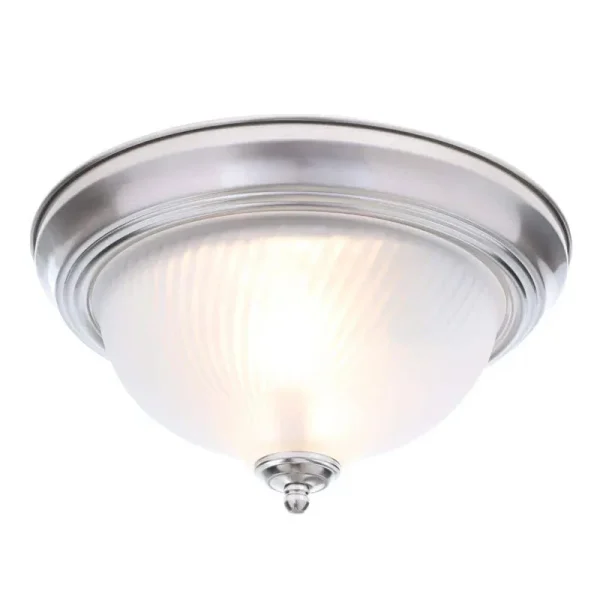 Hampton Bay 2-Light Brushed Nickel Flushmount