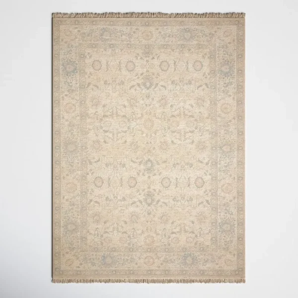 Joss & Main Amanda Natural/Blue Rug Rug Size: Rectangle 7'9" x 9'9"