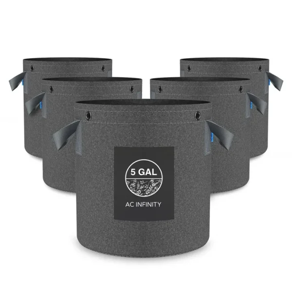 AC Infinity Heavy Duty Fabric Pots 5 Gallon (5-Pack)