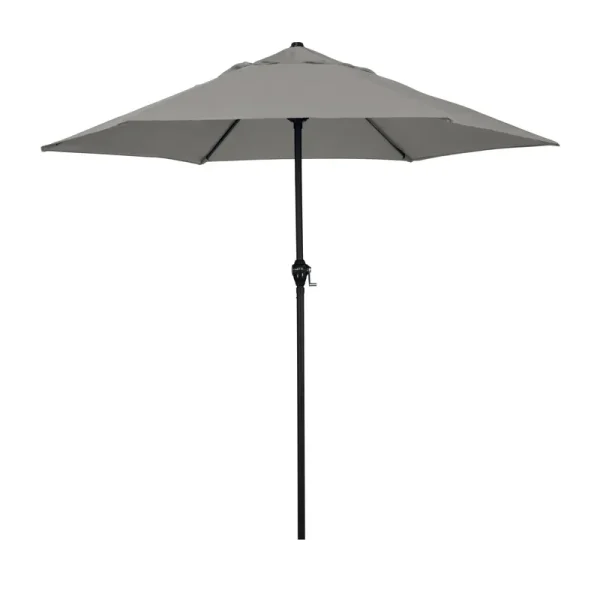 Astella 9' Steel Market Umbrella with Push Tilt Polyester Taupe