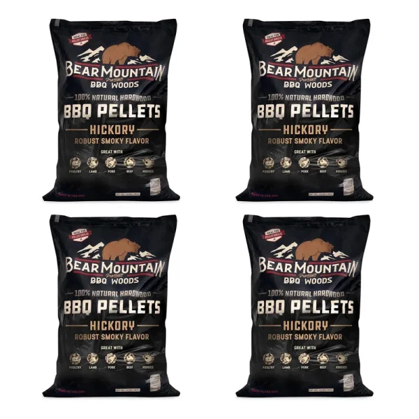 Bear Mountain BBQ All-Natural Hardwood Hickory Smoker Pellets (4 Pack)