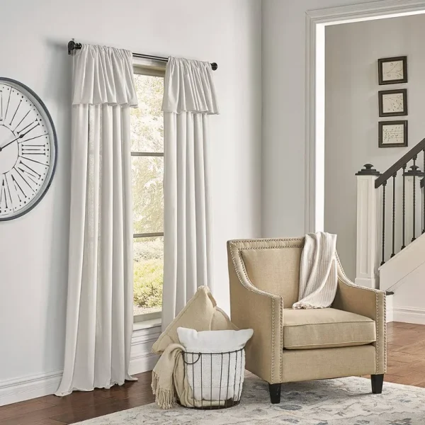 Open Box - Etta Avenue Destini Rod Pocket Single Curtain Panel - 108", Single, Off-White