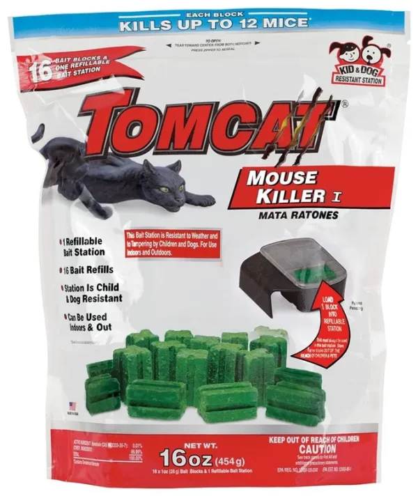 Tomcat Tier Mouse Killer I Refillable Mouse Bait Station - 16 oz bag