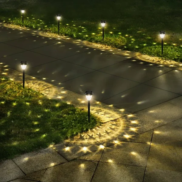 URAGO Super Bright Solar Lights Outdoor Waterproof 10 Pack, Dusk to Dawn Up to 12 Hrs Solar Powered Pathway Garden Lights Auto On/Off, LED Landscape