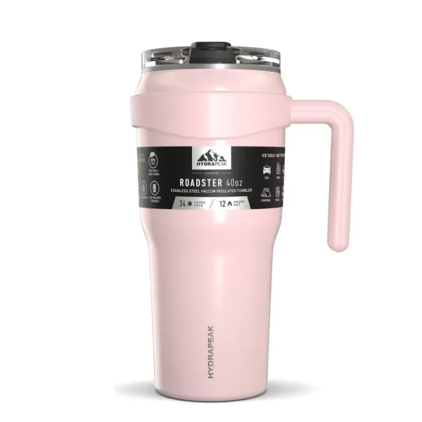 Hydrapeak Roadster 40oz Tumbler with Handle and Straw Lid Seashell