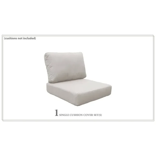 Covers for High-Back Chair Cushions 6 Inches Thick - Beige