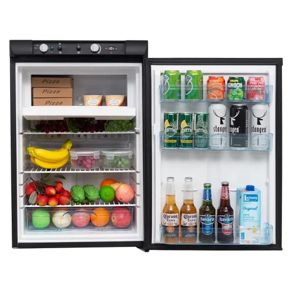 Smad Refrigerator with Freezer 3 Way Fridge Gas/12V/110V 3.5 Cu.ft Outdoor Caravan Off Grid Apartment