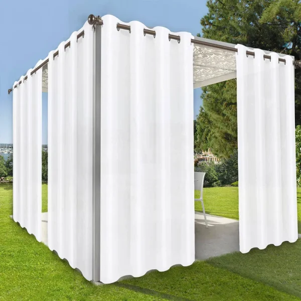 OutdoorLines Waterproof Indoor Outdoor Curtains for Patio-Privacy Sun Blocking Grommet Curtain Panel Weatherproof, UV Resistant